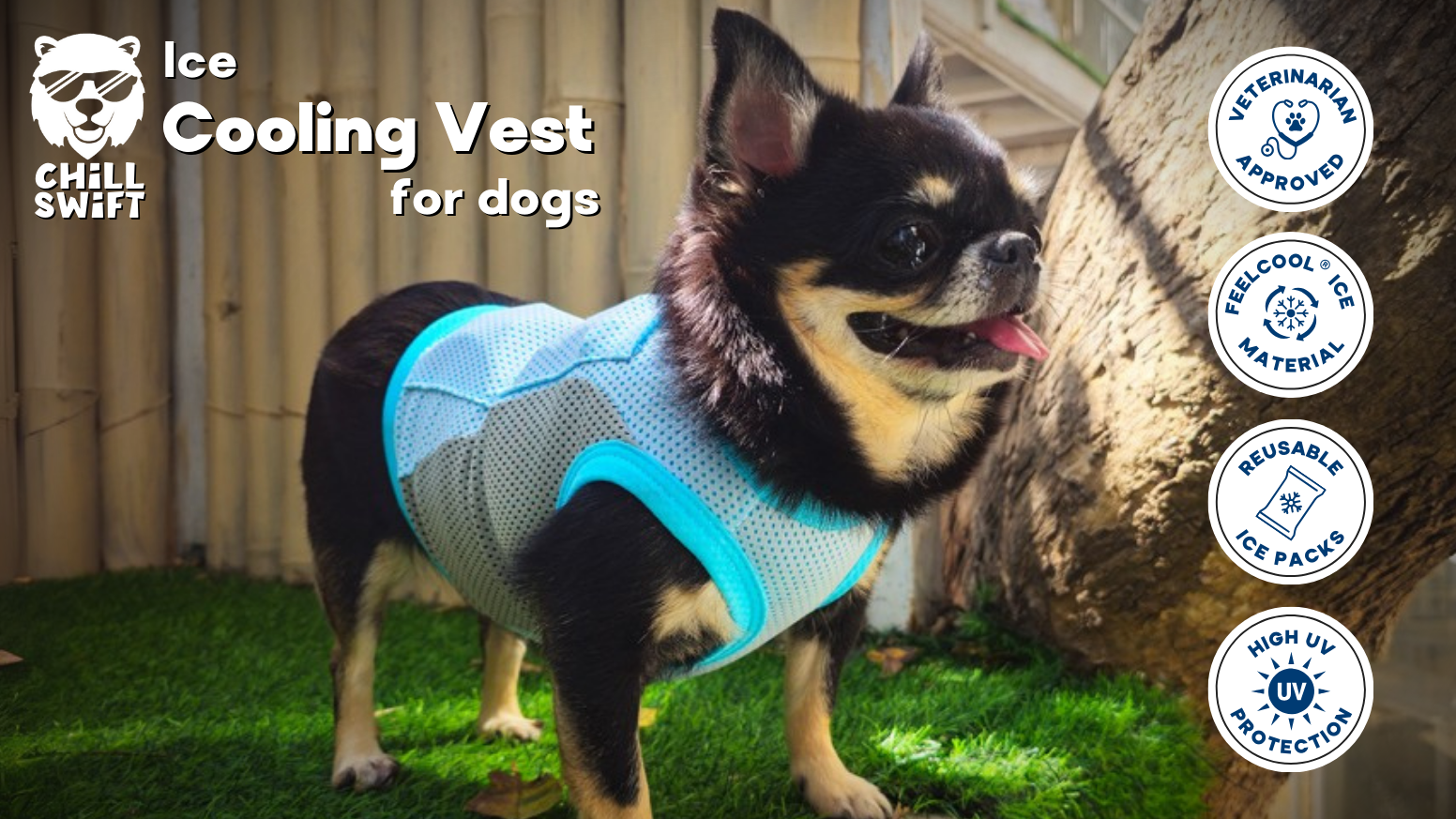 CHILLSWIFT Ice Cooling Vest for Dogs